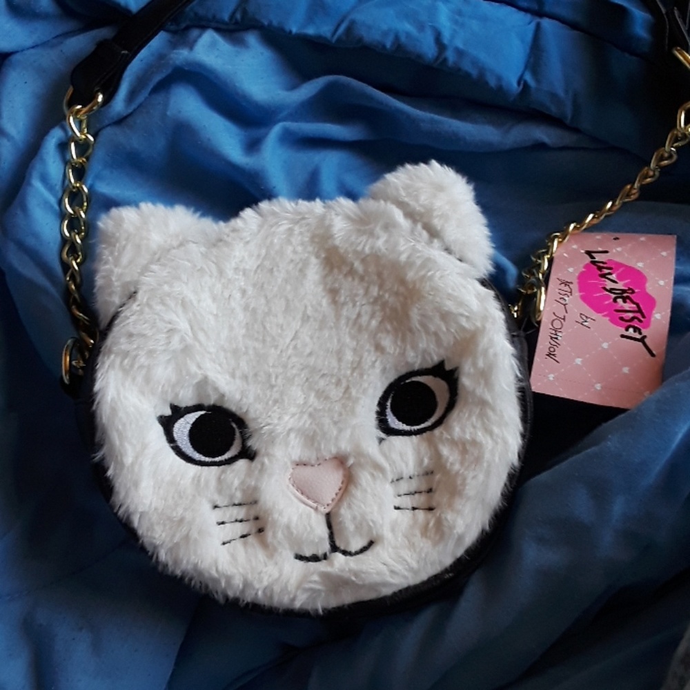 Betsey Johnson kitty cat crossbody bag, New